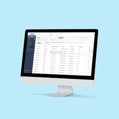Customer presentation of Krankikom GmbH - presentation of the Kombiverkehr customer project on a computer display. A computer display on which a Kombiverkehr customer reference from the Krankikom GmbH portfolio is presented.